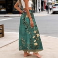 thumbnail image 7 of ZToonmas Women's Floral Print Tiered Maxi Skirt Elastic Waist Drawstring Skirt with Pockets for Summer Casual and Vacation, 7 of 7