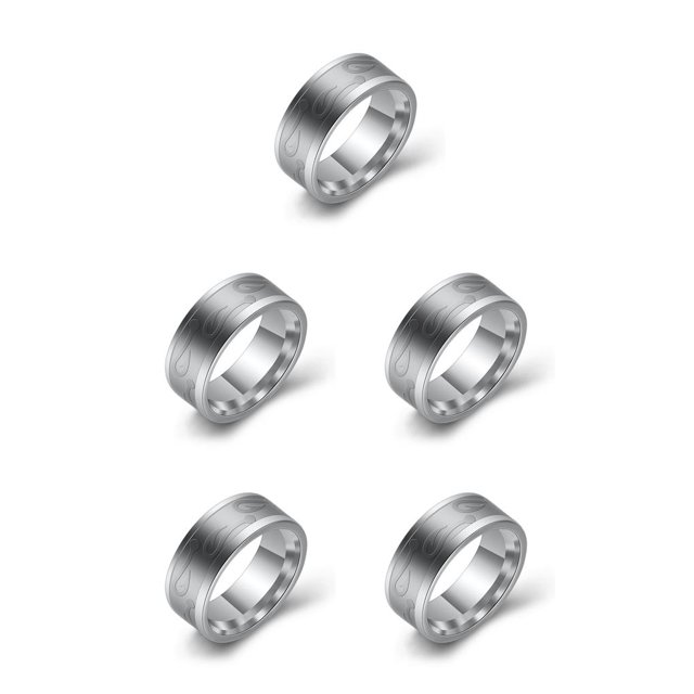 Anillo de acero inoxidable Sonducket 8mm patrón de anzuelo Unisex