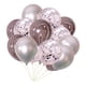 thumbnail image 3 of 15 globos de látex con confeti para bodas y cumpleaños. Plata, 3 of 5