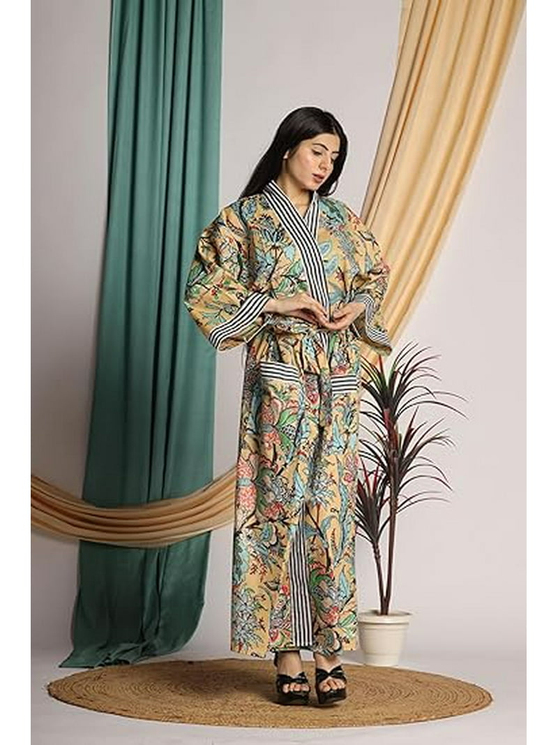 white christmas dresses Long Cotton Kimono Robe | Cherry Blossom & Beauty main image 0