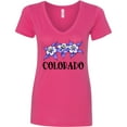 thumbnail image 3 of Inktastic Colorado Columbine Flowers Women's V-Neck T-Shirt, 3 of 5