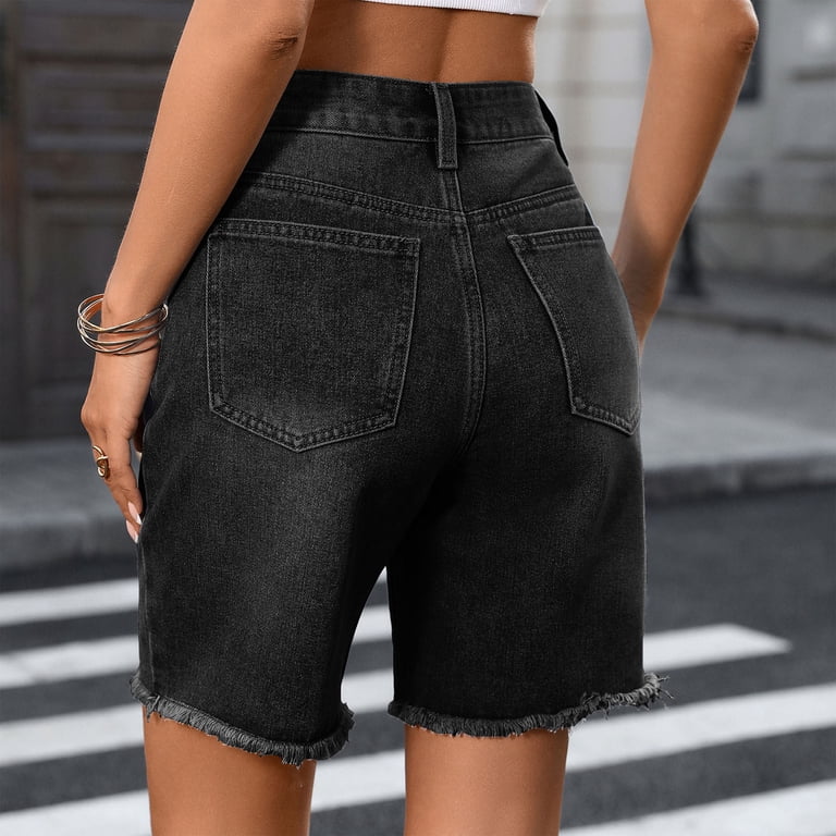 Zedker 2026 Women Jorts Baggy Jeans Outfits Mid-Low Waisted Denim