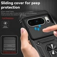 thumbnail image 5 of KOMI for Pixel 8 Pro Case, Google 8 Pro Case with Tempered Glass Screen Protector and Slide Camera Cover, Magnetic Ring Car Mount Holder Kickstand Protective Cases Cover for Google Pixel 8 Pro Black, 5 of 5