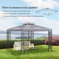 thumbnail image 3 of Outsunny 10' x 10' Square 2-Tier Gazebo Canopy Replacement Top Cover Outdoor Garden Sun Shade, Light Grey, 3 of 10