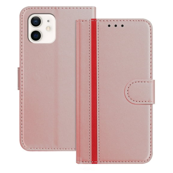 for iPhone 11 Case Wallet with Card Holder, Business PU Leather Kickstand Magnetic Closure Shockproof Folio Book Style Protective Purse Cover Case for iPhone 11, Rosegold