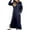 summer dresses for women-Blue, variant on Homenesgenics Summer Dresses for Women under $10 Women's Fashion Round Neck Winter Warm Color Long Sleeve Pocket Long Dress Blue XXXL