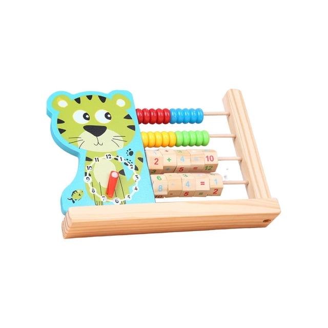 Animal Clock Abacus Toy, Montessori Educational Counting Toy, Learning Skill Toy, Cartoon Math Learning Toy for Kids, Preschool Tiger