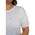thumbnail image 4 of Playera con pedrería talla extra, modelo 3022-A (Blanco) blanco 36 Roman Fashion Blusa extra 3022-A, 4 of 6