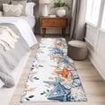 thumbnail image 4 of Runner Rug 2'x6', Blue Coastal Washable Non-Slip Hallway Runner Rugs, Summer Beach Starfish Weeping Eucalyptus Bedside Rugs Floor Mats Carpet Runners for Kitchen Bathroom Laundry Room, 4 of 8