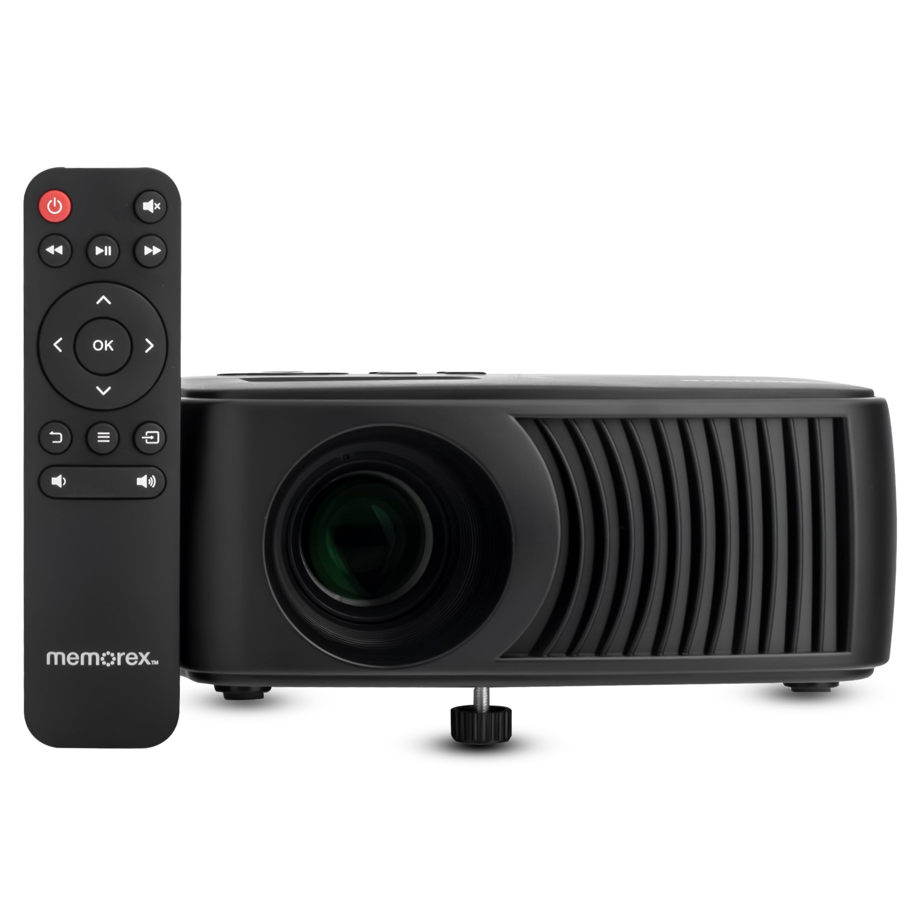 Memorex MX-PJS100 | 720P Bluetooth Projector with 100” Screen | HDMI/USB/AV Inputs | 90 ANSI Lumens, Built-In Speaker, and Wireless Audio Streaming