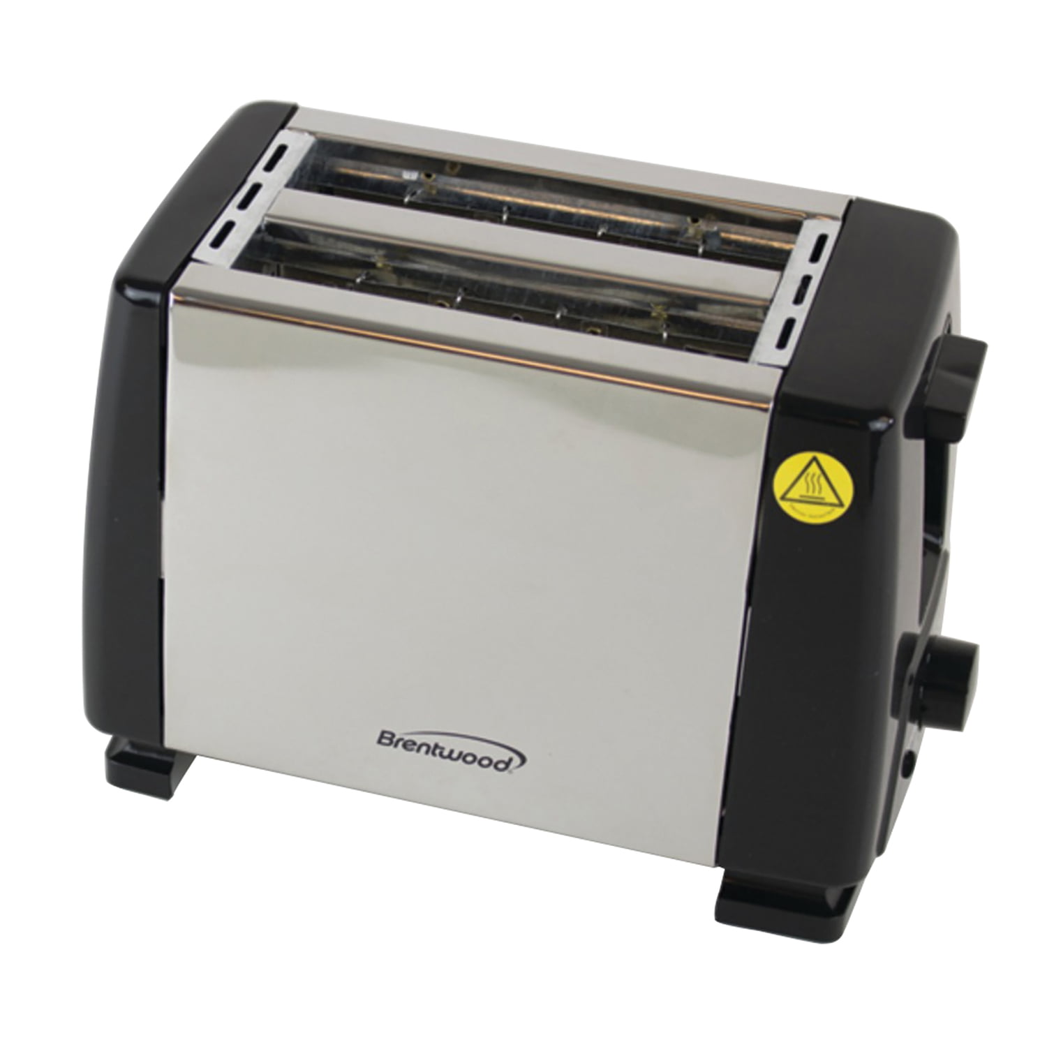 Brentwood 2-Slice Toaster, Black/Silver, Extra-Wide Slots