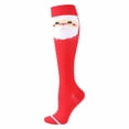 thumbnail image 1 of WEAIXIMIUNG Purple Socks Christmas Printed Calf Socks Long Tube Knee Socks, 1 of 2