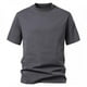 thumbnail image 2 of Camisas Elvqul Caballero Manga Corta Gris Oscuro de Color Sólido Casual Cuello Redondo, 2 of 4