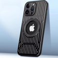 thumbnail image 6 of Compatible with iPhone 14 Pro Max Hollow Stand Case Cooling Heat Dissipation Electroplated Magnetic Kickstand Ring Fashion Protection Shockproof Cover for Women Girls Black, 6 of 10