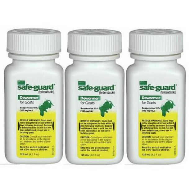 SafeGuard Goat Wormer Fenbendazole 125mL 3Pack