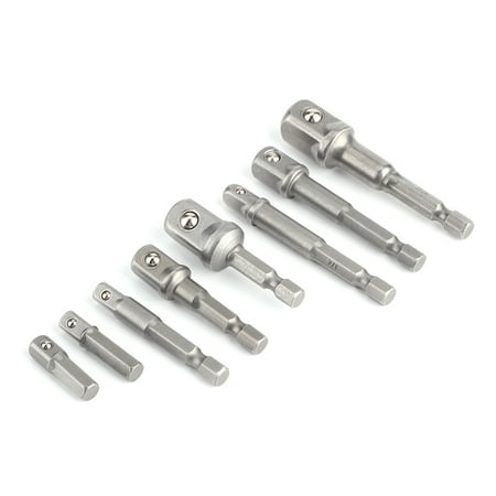 

8Pcs Socket Adapter Set Driver Hex Shank Impact Drill Bits Extension Bar 1/4in 3/8in 1/2in