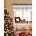 thumbnail image 3 of Black Grey Pink Striped Curtain Valance for Windows/Living Room/Kitchen/Bathroom/Café, Short Rod Pocket Tier Curtain Window Treatment Panel Geometric Horizontal Simple Lines Topper Curtain 60''x18'', 3 of 6