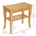 thumbnail image 3 of 20" Bamboo Shower Bench Spa Bath Stool Bathroom Organizer Storage Shelf, 3 of 10