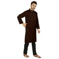 thumbnail image 2 of Atasi Indian Solid Kurta Pajama Set For MensMandarin Collar Casual Long-Wear Kurta, 2 of 7