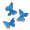 antique blue-3, variant on Copper 3 Piece 3D Butterfly Wall Sculpture Set for Living Room Bedroom Bathroom Outdoor