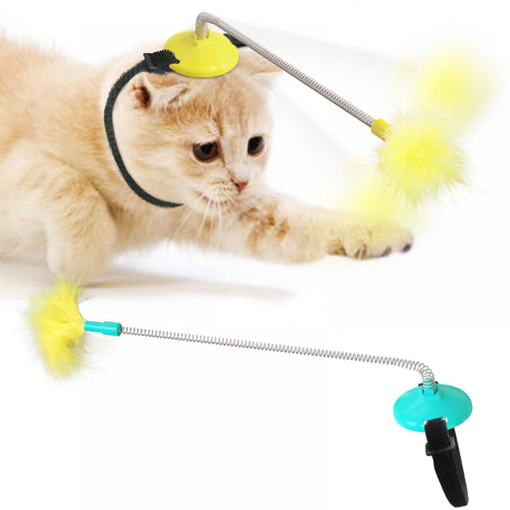 6 Pieces Cat Feather Collar Toys Cat Interactive Feather Toy Cat Feather Wand Collar Funny Cat Stick Artificial Feather Wand Toy with Bell Replaceable Cat Collar Kitten Teaser Toy for Indoor Cat Play 