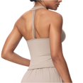 thumbnail image 3 of Laqbezok Women's Sexy V-Neck Halter Yoga Tank Top, Stylish Y-Back Sports Camisole, Athletic Crop Top, Stretchy Performance Workout Vest for Running and Gym Fitness, 3 of 8