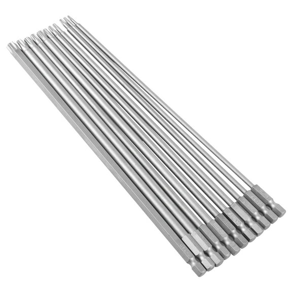 AEVXKHI 11PCS 8 Inches Long Screwdriver Bit Set, S2 Alloy Steel Magnetic Drill Bit Set with 1/4 Inch Hex Shank for Electrical Appliance Automotive
