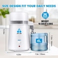 thumbnail image 3 of DC HOUSE 1 Gallon Water Distiller Machine, 750W 4L Pure Distilled Water Maker Machine for Home Countertop Table Desktop, Drinking Purifier for Home K, 3 of 9
