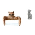 thumbnail image 1 of Portarollos de papel higiénico con forma de búho y gato, organizador de toallas, escultura de resina de animales de dibujos animados, figura decorativ, 1 of 8