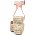 thumbnail image 2 of VIA SPIGA Womens Pink 1" Platform Adjustable Strap Padded Sesilia Square Toe Wedge Buckle Leather Espadrille Shoes 7.5 M, 2 of 3
