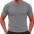 thumbnail image 2 of ZXLBBD Men's T-Shirts Mesh Knit Ice Silk Short Sleeve Crew Neck Workout Athletic Shirt for Everyday Comfort Breathable Tee Casual Summer Tshirts,Grey,3XL, 2 of 4