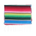 thumbnail image 1 of Mantel de algodón arcoíris, lavable, colorido, para mesa de comedor, picnic (bandera arcoíris, azul lago), 1 of 5