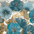 thumbnail image 2 of Studio W  26x26 White Modern Wood Framed Museum Art Print Titled - Blue and Gold Poppies I, 2 of 4