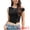 Black, variant on DARING DIVA Women's Trendy Sleeveless Asymmetrical Crop Top XS Black