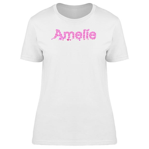 Amelie Cute Pink Heart Name Tee Women's -Image by Shutterstock
