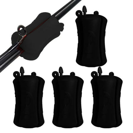 4pcs Portable Fishing Rod Fixed Ball Multi-functional Soft Silicone Anti-slip Fishing Pole Wrap Equipment