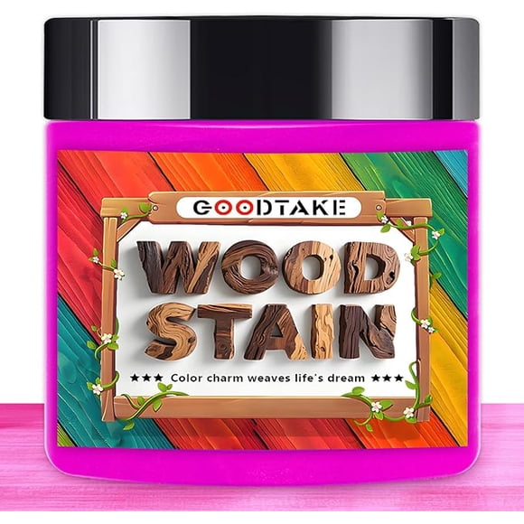 GOODTAKE Poudre de Teinture pour Bois Rose - Teinture pour Bois à Séchage Rapide pour Meubles Intérieurs/extérieurs Vibrants - Teinture Artisanale Multi-Finitions pour Projets en Bois Foncé (Rose, 4 oz)