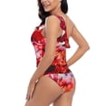 thumbnail image 5 of Yiaed Autumn Maple Leaves Print Women One Piece Swimsuits Tummy Control One Shoulder Bathing Suits Pattern Ruffle Swimwear-Medium, 5 of 8