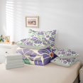 thumbnail image 6 of meiyoeat Purple Floral 7-Piece Twin Bedding For Girls,Cartoon Floral Print Bedding Comforter Set,Purple Cream,Light Gray Reversible, 6 of 7