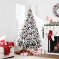 thumbnail image 3 of Best Choice Products Artificial Flocked Christmas Tree, 9ft Premium Unlit Pine Holiday Decor w/Metal Stand  Green, 3 of 9