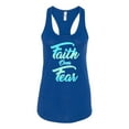 thumbnail image 2 of Wild Bobby, Faith Over Fear, Inspirational/Christian, Women Racerback Tank Top, Royal, Small, 2 of 4