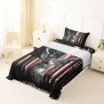 thumbnail image 5 of Manfei Woodland Moose Twin Sheets,Vintage American Flag Bedding,3 Pieces,1 Fitted Sheet and 1 Pillowcase, 5 of 6