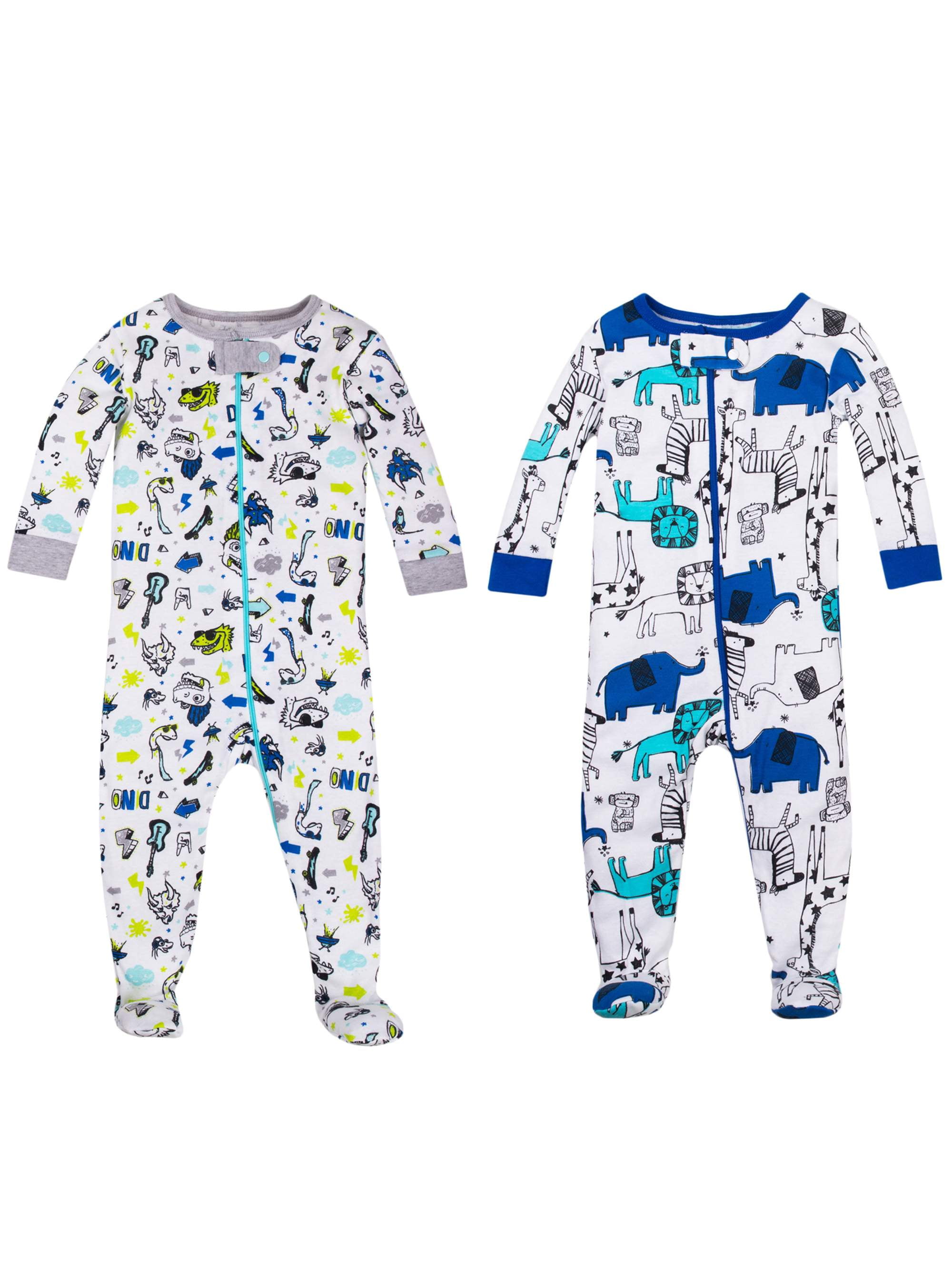 Little Star Organic Baby Boy Snug Fit Stretchies Pajamas, 2pack