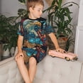 thumbnail image 4 of Balery Stained Glass Eagle USA Conjunto de Pijama Infantil de Manga Corta con Estampado – Ropa de Dormir de Algodón Suave-4X-Large, 4 of 6