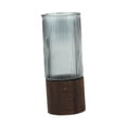 thumbnail image 3 of Jarrón de vidrio con base de madera Jarrón creativo Elegante jarrón de flores minimalista moderno gris, 3 of 9