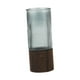 thumbnail image 3 of Jarrón de vidrio con base de madera, florero minimalista para sala de estar, escritorio de oficina. gris, 3 of 9