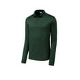thumbnail image 3 of Sport Tek Adult Male Men Plain Long Sleeves Polo Forest Green X-Small, 3 of 4