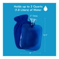 thumbnail image 3 of Carex Hot Water Bottle with Cover and Threaded Stopper, 2 qt Capacity, Blue, 0.80 lbs, 3 of 13