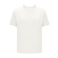 thumbnail image 7 of ClodeEU Womens V Neck T Shirts ,Lightweight Short Sleeve Tops ,Trendy Summer Loose Fit Casual Basic Tees White,Womens Plus XL, 7 of 7
