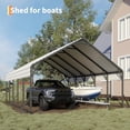 thumbnail image 6 of Riedhoff Metal Carport 20 x 25 x 13 ft for 2 Cars, Heavy Duty, Light Gray, 6 of 10